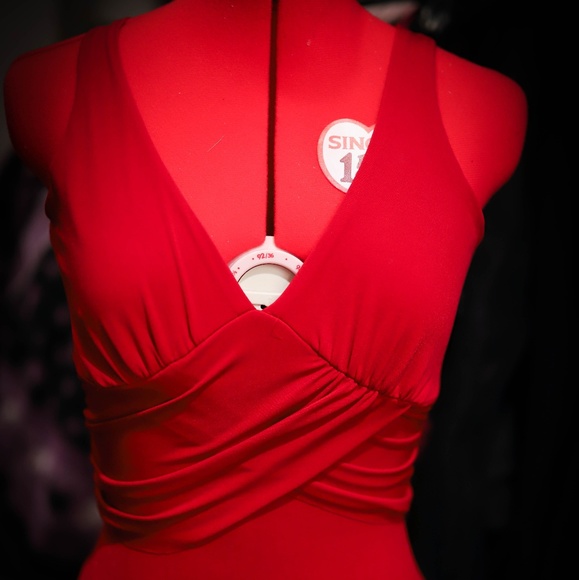 Red Wrap Dress - Picture 3 of 4